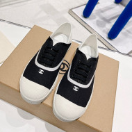 Chanel Canvas Sneakers White/Black 2022 030539