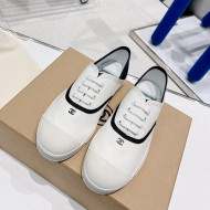 Chanel Canvas Sneakers White/Black 2022 030540