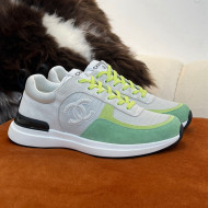 Chanel Fabric & Suede Sneakers G38299 Green 2022 032503