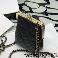 Chanel Lambskin & Plexi Clutch with Chain AP2496 Black 2022 