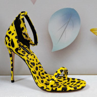Dolce & Gabbana DG Leopard Print Leather Sandals 10.5cm Yellow 2021 09