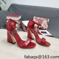 Dolce & Gabbana DG Patent Leather High Heel Sandals 10.5cm Red 2022