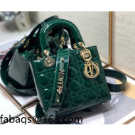 Dior Lady Dior MY ABCDior Small Bag in Dark Green Patent Leather 2022 68