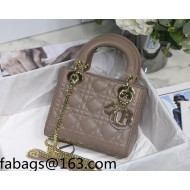 Dior Lady Dior Mini Bag in Taupe Brown Cannage Lambskin 2022 S8013 61