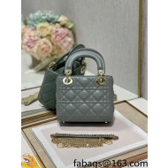 Dior Classic Lady Dior Lambskin Mini Bag Stone Grey/Gold 2022 0505