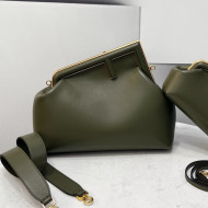 Fendi First Medium Nappa Leather Bag Green 2021 80018L