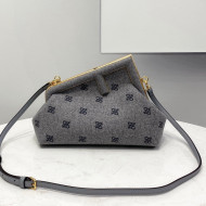 Fendi First Small Flannel Bag Grey 2021 80018M