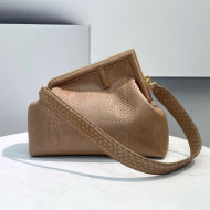 Fendi First Medium Snakeskin Leather Bag Beige 2021 80018L