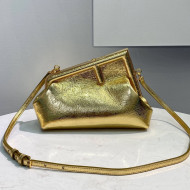 Fendi First Small Metallic Leather Bag Gold 2021 80018M