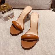 Gianvito Rossi Leather Heel Slide Sandals 7.5cm Brown 2021 69