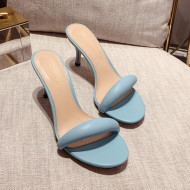 Gianvito Rossi Leather Heel Slide Sandals 7.5cm Blue 2021 65 