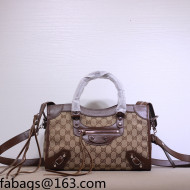 Balenciaga x Gucci GG Canvas Small Classic City Bag 658598 Beige/Brown 2021 