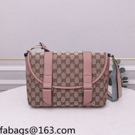 Gucci GG Canvas Messenger Bag 374429 Beige/Pink 2021 
