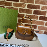 Gucci Leather Mini Top Handle Bag with Bamboo 686864 Brown 2022