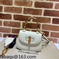 Gucci Leather Mini Top Handle Bag with Bamboo 686864 White 2022