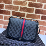 Gucci x Balenciaga Ophidia BB Canvas Small Shoulder Bag 680121 Black 2022