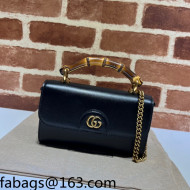 Gucci Bamboo Leather Mini Bag 675795 Black 2022