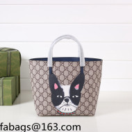 Gucci Children's GG Canvas Tote Bag with Dog Print 410812 Blue 2022 04