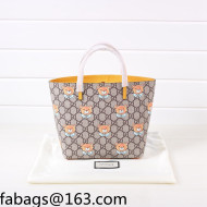 Gucci Children's GG Canvas Tote Bag with Beers Print 410812 Yellow 2022 09