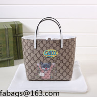 Gucci Children's GG Canvas Tote Bag with Cat Print 410812 White 2022 21