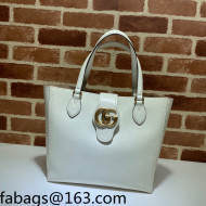 Gucci Leather GG Small Tote Bag 652680 White 2022