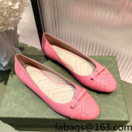 Gucci Leather Bow Ballet Flat Pink 2022 01