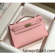 Hermes Kelly Pochette Bag 22cm Milk Shake Pink/Gold 2022 08