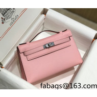 Hermes Kelly Pochette Bag 22cm Milk Shake Pink/Silver 2022 07