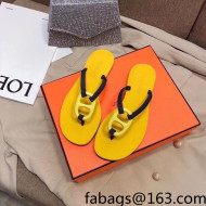 Hermes Beach Thong Slide Sandals Yellow 2022 03