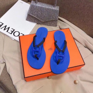 Hermes Beach Thong Slide Sandals Blue 2022 06