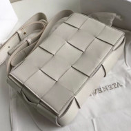 Bottega Veneta Cassette Small Crossbody Messenger Bag in Maxi Weave White 2019