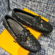 Louis Vuitton Gloria Monogram Leather Flat Loafer Black 2021