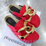 JW Anderson Calfskin Chain Loafer Mules Red 2020