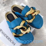 JW Anderson Calfskin Chain Loafer Mules Blue 2020