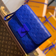 Louis Vuitton S Lock A4 Pouch Monogram Taurillon Leather M80582 Blue 2021