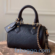 Louis Vuitton Monogram Embossed Leather Speedy Bandouliere 20 M42397 Black 2020