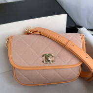 Chanel Canvas Mini Messenger Bag AS2465 Pink/Apricot 2021