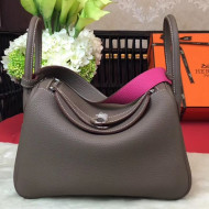 Hermes Lindy 26cm/30cm in Togo Leather with Silver Hardware Elephant Grey (Half Handmade)