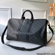 Louis Vuitton Keepall Bandouliere 45 Travel Bag in Black Monogram Canvas M40569 2021