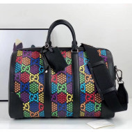 Gucci Medium GG Psychedelic Carry-on Duffle Bag 601294 Black/Multicolor 2020