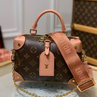 Louis Vuitton Monogram Canvas Petite Malle Souple Handbag M45531 Peach Pink 2020