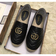 Gucci Leather Espadrille with Double G 551890 Black 2019