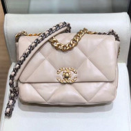 Chanel Lambskin 19 Small Flap Bag AS1160 Light Apricot 2019