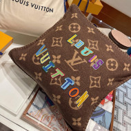 Louis Vuitton LVXNBA Letters Wool Cushion MP3037 Brown 2021