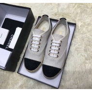 Chanel Glittering Fabric Lace-ups Sneakers G34424 White 2019