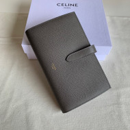 Celine Palm-Grained Leather Large Strap Wallet Grey 2022 11