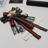 Gucci Lace Web Brooch/Neck Bow Green 2021