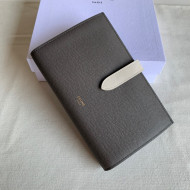 Celine Palm-Grained Leather Large Strap Wallet Grey/White 2022 12