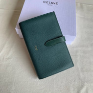 Celine Palm-Grained Leather Large Strap Wallet Green 2022 13
