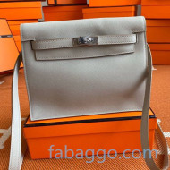 Hermes Kelly Danse Backpack in Evercolor Leather Pearly Grey/Silver 2020